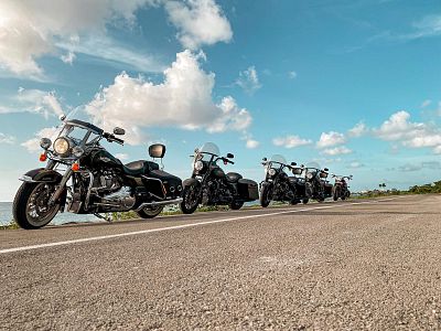 Harleys Along beach